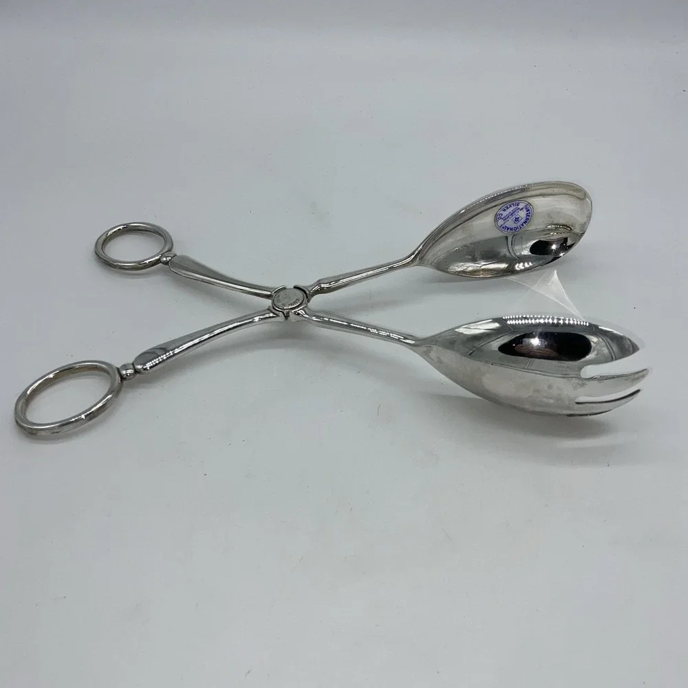 International Silver Company Silver-Plated Serving‎ Tongs Salad Ice Vintage EUC